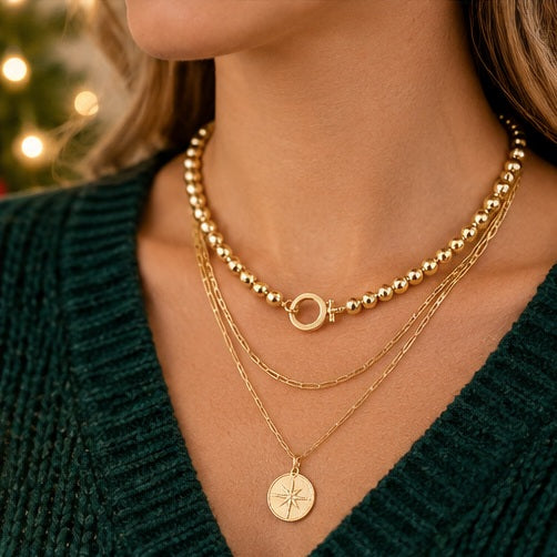 Michelle Mcdowell Large Gold Beaded Necklace