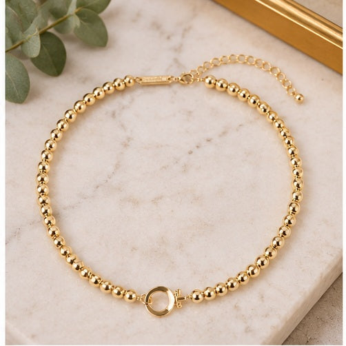Michelle Mcdowell Large Gold Beaded Necklace