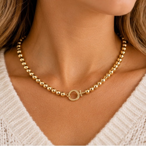 Michelle Mcdowell Large Gold Beaded Necklace