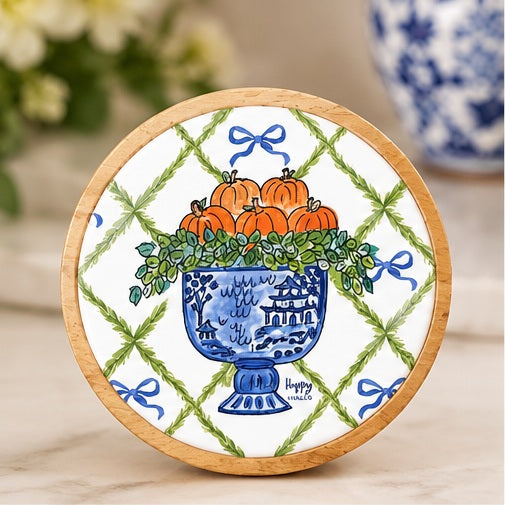 Happy by Rachel Fall Pumpkin Topiary Small Tray