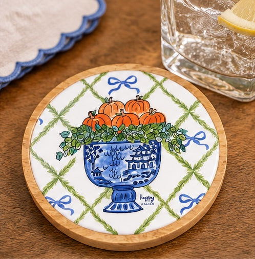 Happy by Rachel Fall Pumpkin Topiary Small Tray