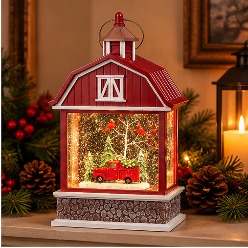 Roman Lighted Swirl Barn Lantern