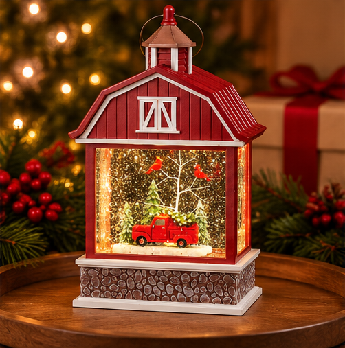 Roman Lighted Swirl Barn Lantern