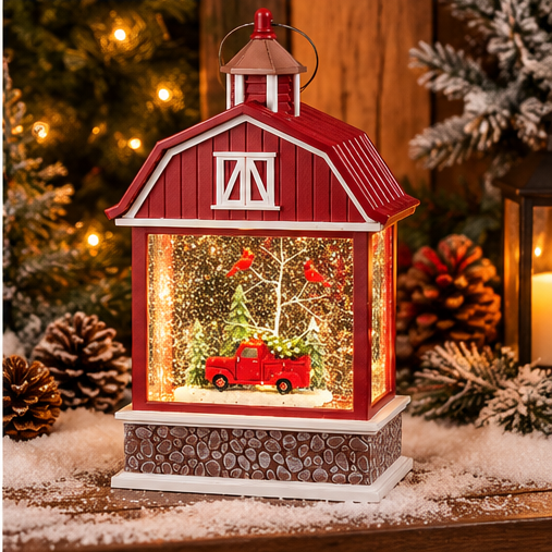 Roman Lighted Swirl Barn Lantern
