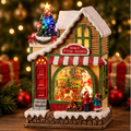 Roman Lighted Musical Swirl Santa Toy Shop