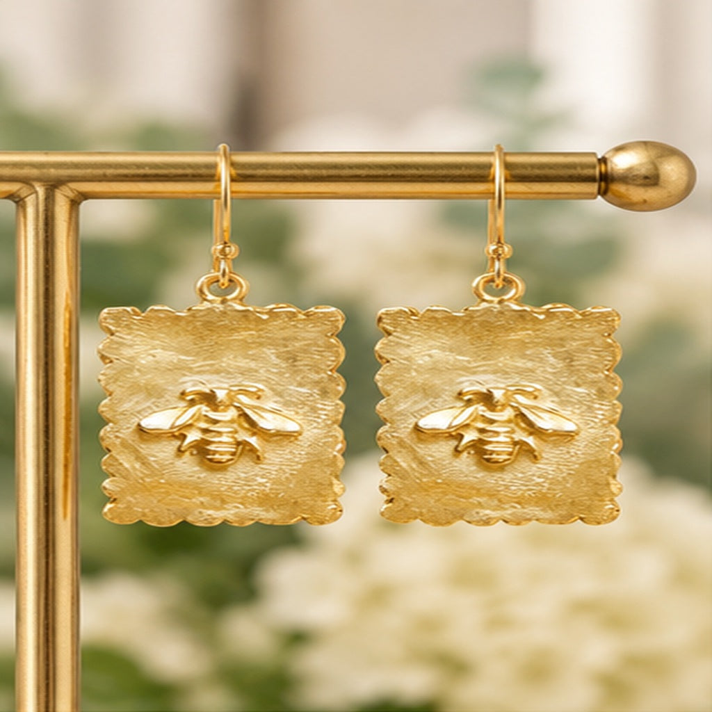 Susan Shaw Bee Stamp Earrings