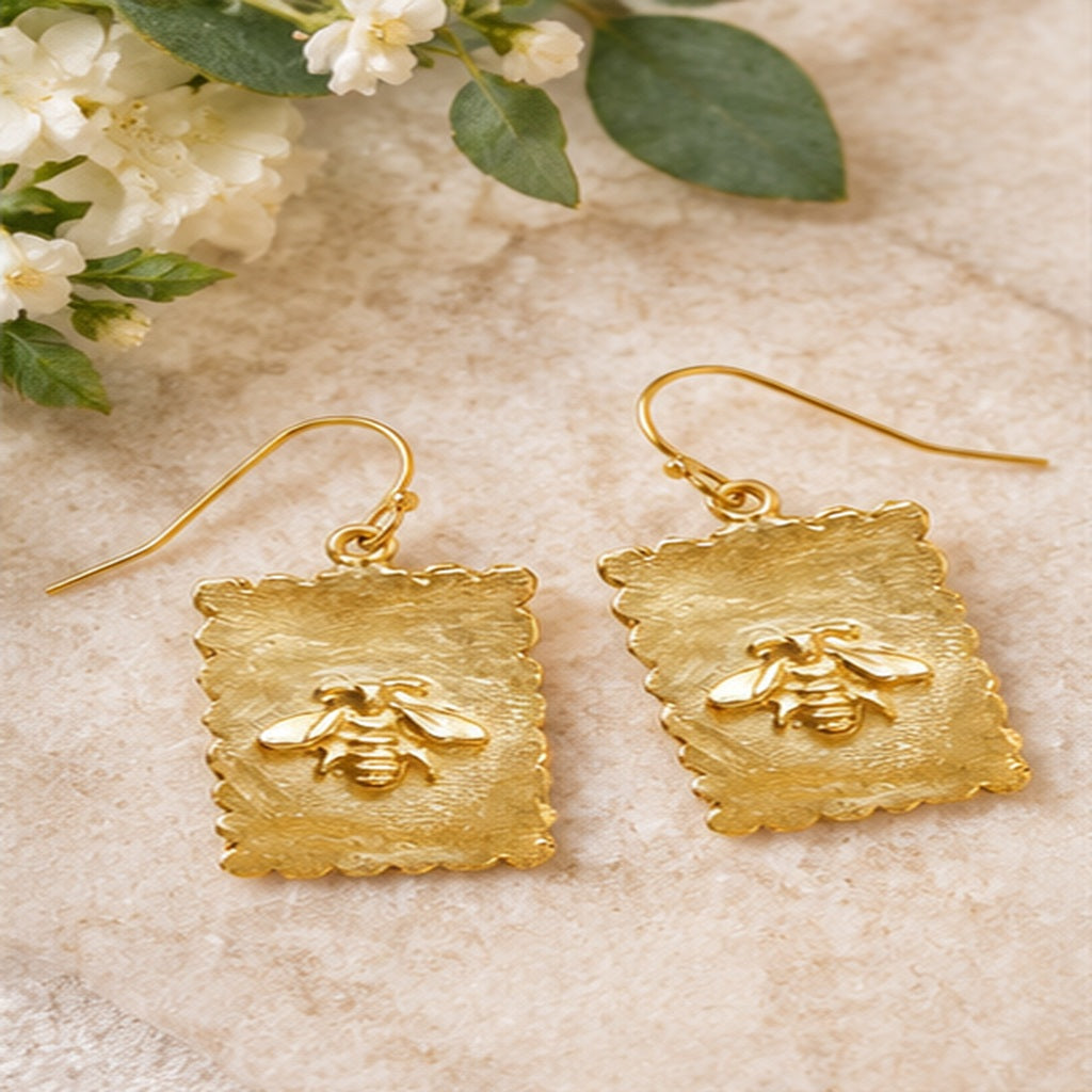 Susan Shaw Bee Stamp Earrings