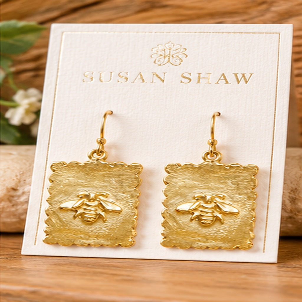 Susan Shaw Bee Stamp Earrings