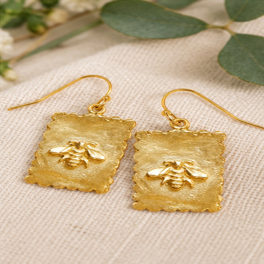 Susan Shaw Bee Stamp Earrings