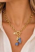 Susan Shaw Ginger Jar & Porcelain Ball Toggle Necklace