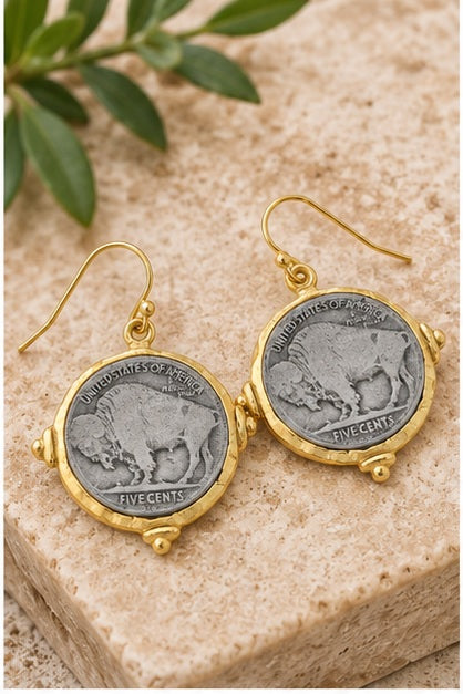 Susan Shaw Buffalo Nickle Earrings
