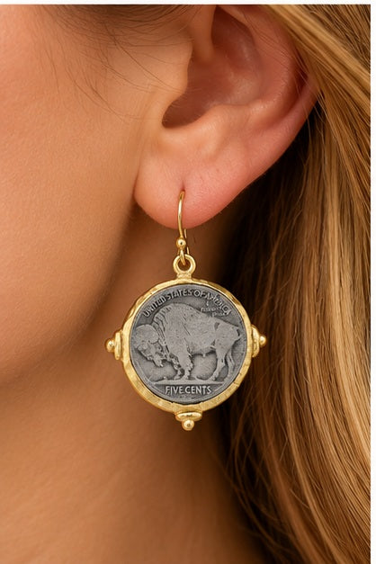 Susan Shaw Buffalo Nickle Earrings
